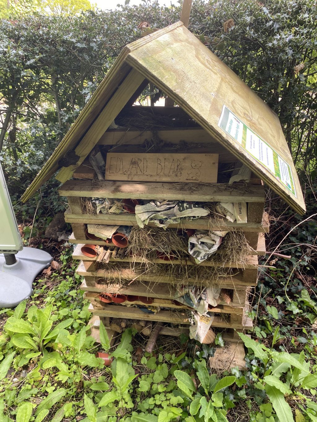 Edward Bear Club Bug Hotel in the churchyard
